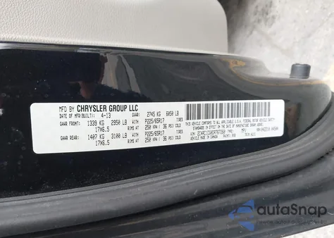 2013 Chrysler Town & Country Touring-L z USA, uszkodzony, nr VIN 2C4RC1CG0DR767260